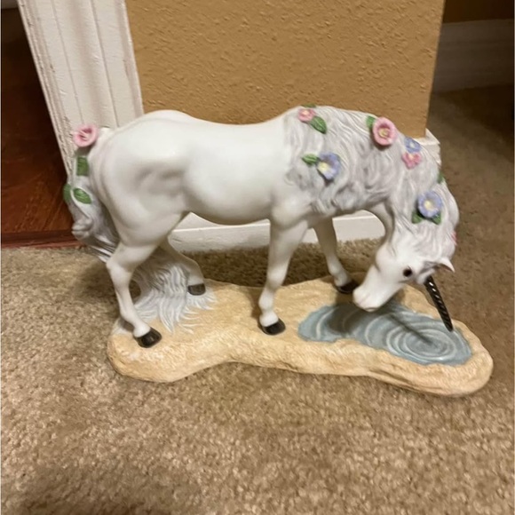 The Bradford Exchange Other - White Unicorn Figurine with Floral Accents